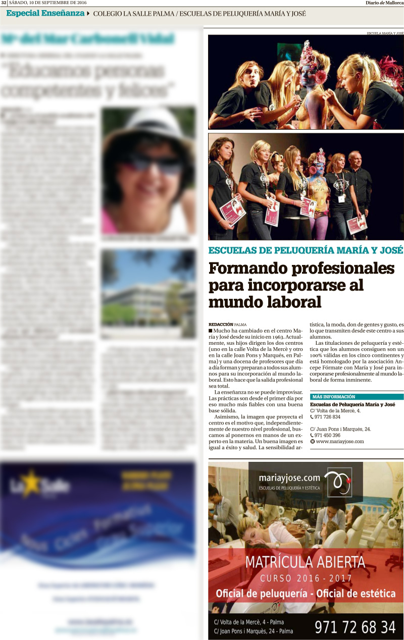 Diario de Mallorca – 10 de septiembre 2016